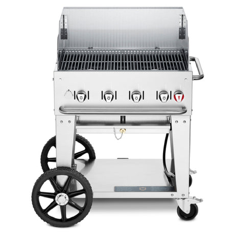 Crown Verity CV-MCB-30WGP-NG Mobile Outdoor Charbroiler Natural Gas 28" X 21" Grill Area