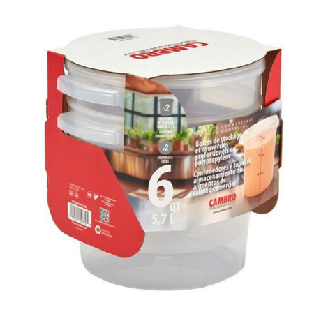 Cambro RFS6PPRP2190 - Multi Pack Translucent Container And Lid, 6 Qt. Capacity, Round