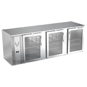 Victory VBB94HC-G-S - Back Bar Refrigerator, Three-section, 94"W X 29-11/16”D X 34"H