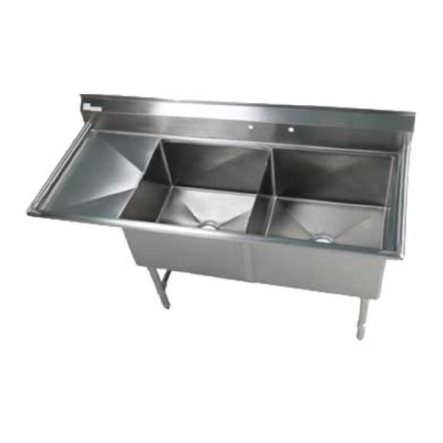 Klinger's Trading EIT2DL Elite Sink Two Compartment 68-1/2"W X 29-1/2"D X 41"H