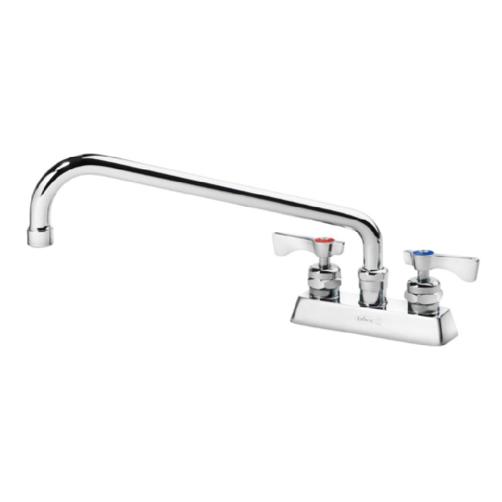 Krowne 15-312L-W-E4 Royal Series 4" Deck Mount Faucet With 12" Swing Spout Vandal Resistant Wristblade Handles