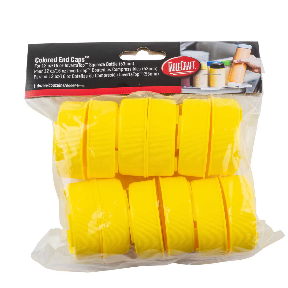 Tablecraft 53FCAPY Invertatop™ End Cap Fits All 53mm Squeeze Bottles Pack of 12