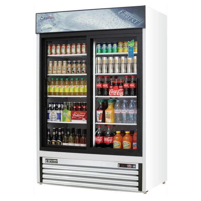 Everest Refrigeration EMGR48 Reach-In Glass Door Merchandiser Refrigerator Two-section