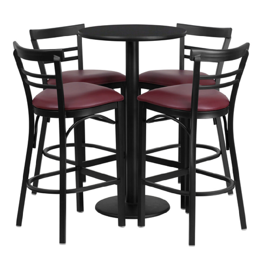 Flash Furniture RSRB1037-GG Table And Bar Stool Set Includes (1) 24" Dia. X 42"H Table