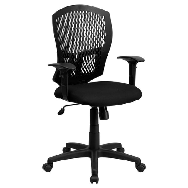 Flash Furniture WL-3958SYG-BK-A-GG Designer Back Swivel Task Chair 39" To 43-1/4" Adjustable Height