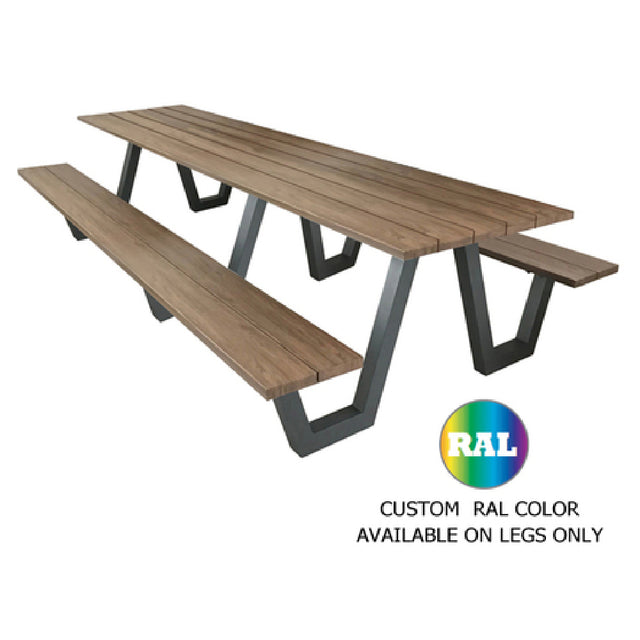 Emuamericas Llc A1821RAL Sid Picnic Table 70" X 96" X 30"H Overall 32" X 96" Rectangular Top