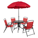 Flash Furniture GM-202012-RD-GG Nantucket Patio Table Set Includes: (1) Table: 31-1/4" Dia. X 28"H