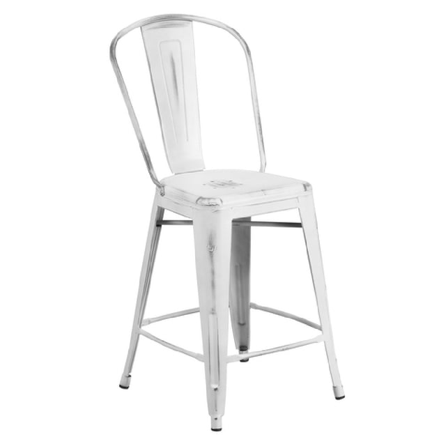 Flash Furniture ET-3534-24-WH-GG Bar Stool 500 Lb. Weight Capacity Counter Height