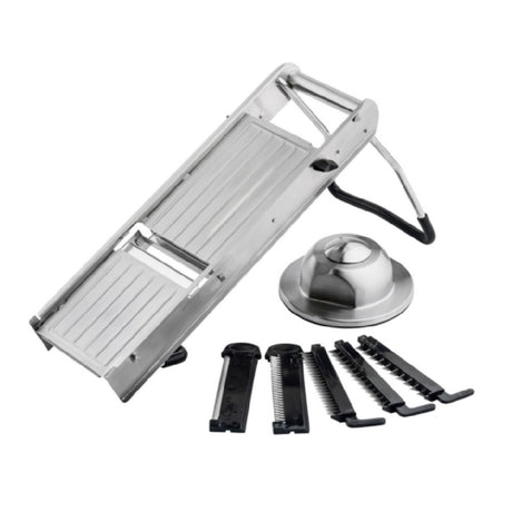 TableCraft Products 12629 - Mandoline Slicer Set, 17-3/4" X 6-1/2" X 8-1/4", (5) Blades Included