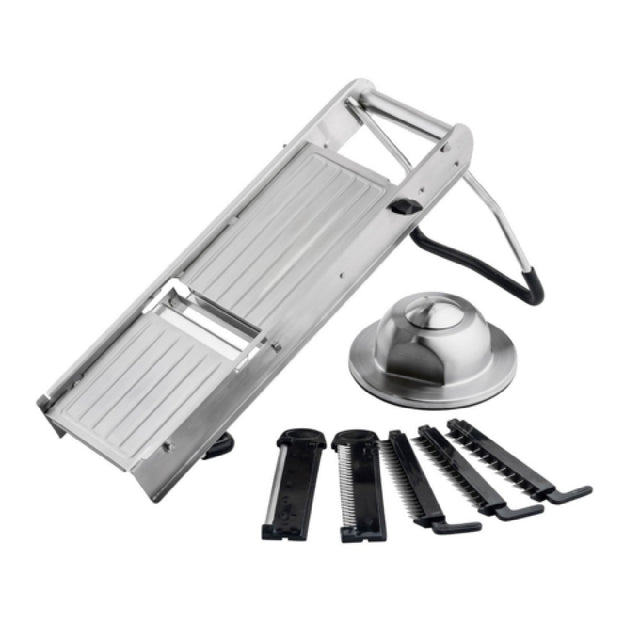TableCraft Products 12629 - Mandoline Slicer Set, 17-3/4" X 6-1/2" X 8-1/4", (5) Blades Included