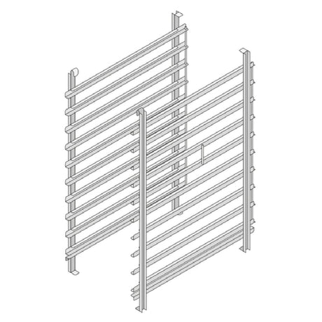 Rational 60.11.328 Hinging Rack Type 10110 Supporting Rails Rail Distance 2-5/8"