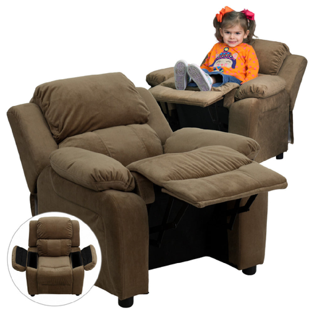 Flash Furniture BT-7985-KID-MIC-BRN-GG Kids Recliner 25"W X 26"- 39"D X 28"H Contemporary Style