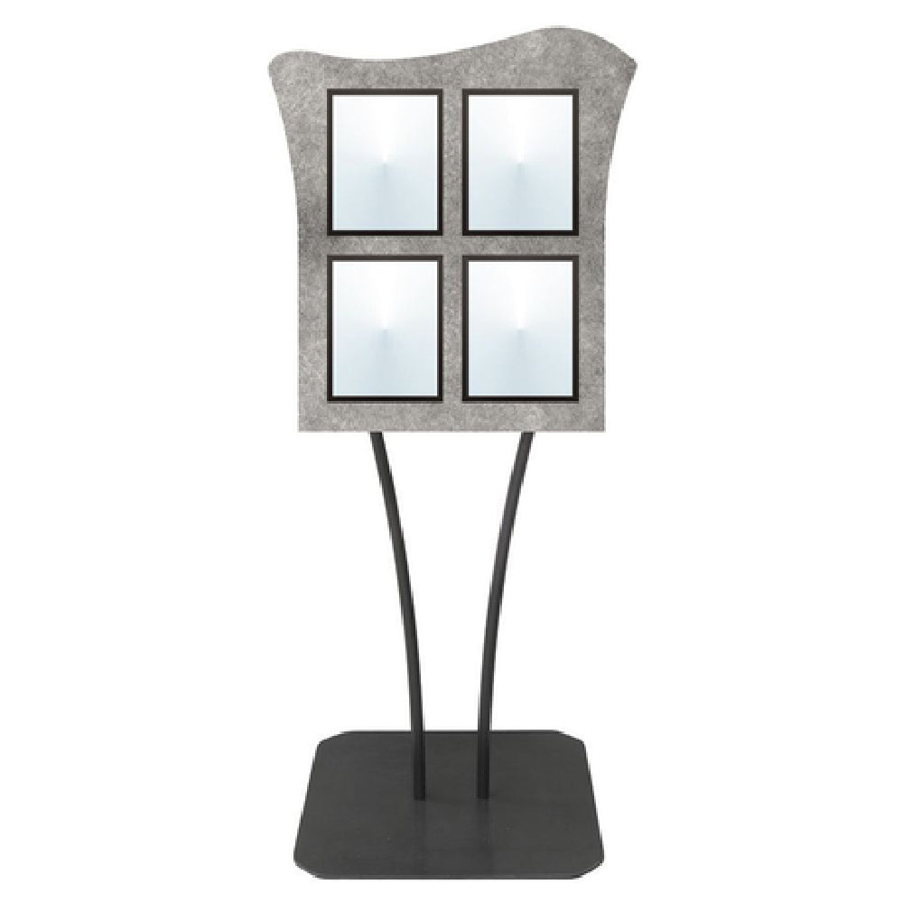 Hubert 36364 - Menu Board, 4-pocket, Floor Stand