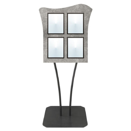 Hubert 36364 - Menu Board, 4-pocket, Floor Stand