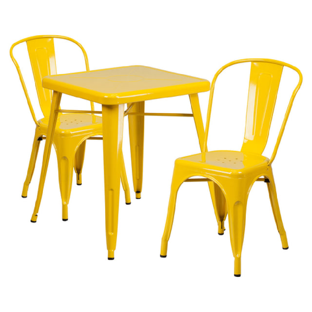 Flash Furniture CH-31330-2-30-YL-GG Table And Chair Set Includes (1) 23-3/4"W X 23-3/4"D X 29"H Table (footprint: 27-3/4"W X 27-3/4"D)