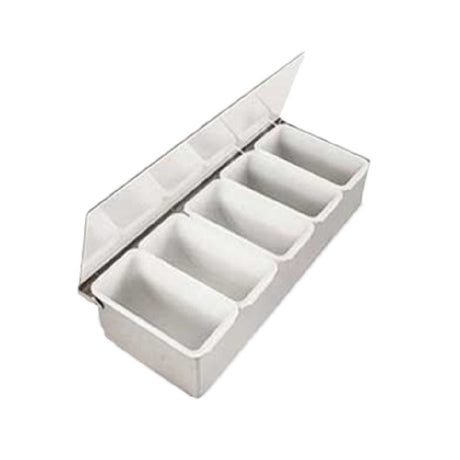 Crestware SCD5 Condiment Dispenser 5 Compartment With Inserts 15" X 6" X 3-1/2"