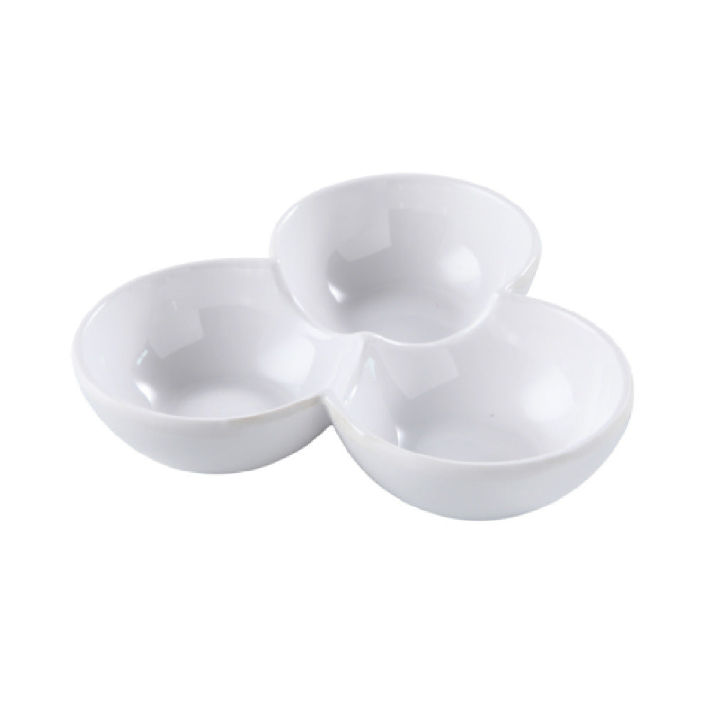 Yanco OK-817 Osaka 3-Divided Sauce Dish 7"W X 6"D X 1.5"H (per Case= 4 Dozen) (sold By Case)