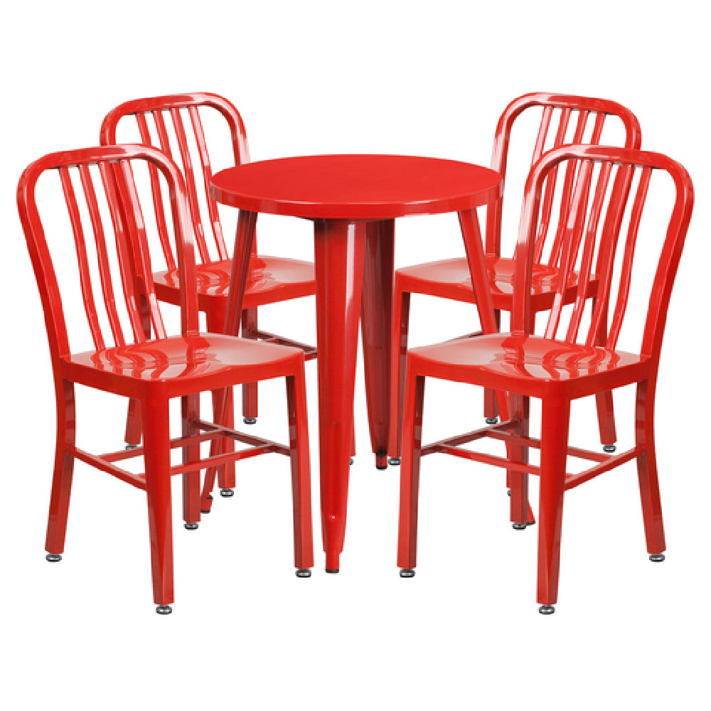 Flash Furniture CH-51080TH-4-18VRT-RED-GG Table And Chair Set Includes (1) 24" Dia. X 29"H Table