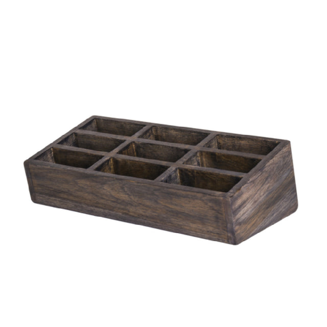 Steelite DWFBWDS91AG Angled Condiment Caddy 9-compartments 12.75" X 6.5" X 4"H