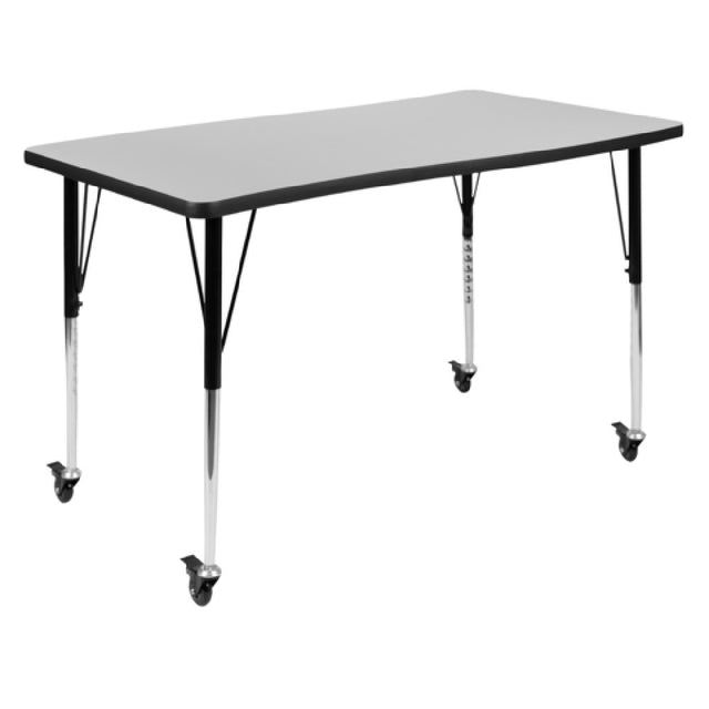 Flash Furniture XU-A3048-CON-GY-T-A-CAS-GG Wren Activity Table 47-1/2"W X 28"D X 20"-30"H