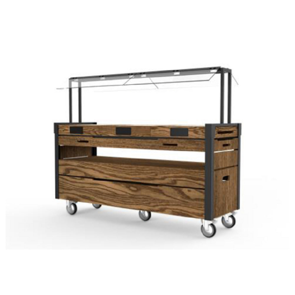 FOH BCV019CLG18 Smart Buffet Ware® Eco Trolley Sneeze Guard Double Sided Glass