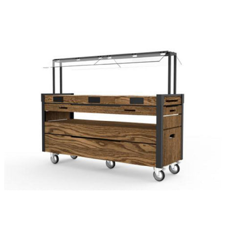 FOH BCV019CLG18 Smart Buffet Ware® Eco Trolley Sneeze Guard Double Sided Glass