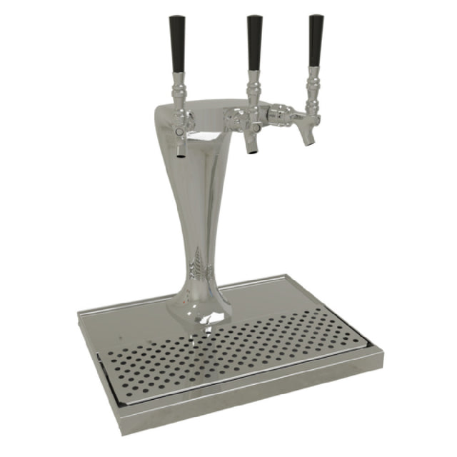 Glastender CBT-3-MF Cobra Draft Dispensing Tower Countertop (3) Stainless Steel Faucets (handles Not Included)