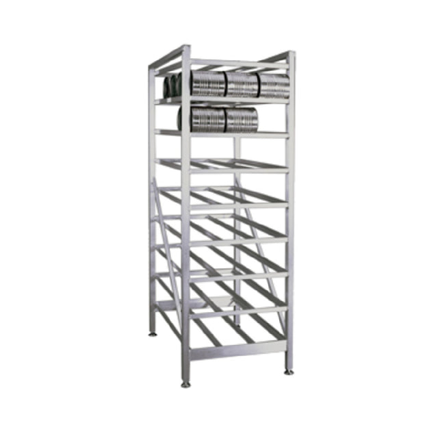 New Age Industrial 6259 Can Rack Stationary Design With Adjustable Feet Rear Loading Gravity Fed Shelves