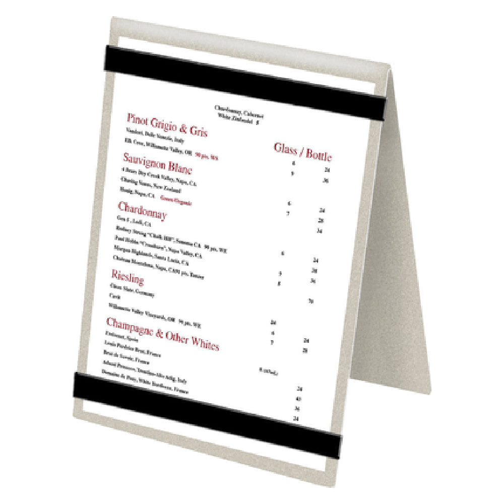 Menu Solutions MTDBL-57-RB_BRUSH Table Tent Holds 5" X 7" Insert Double Sided