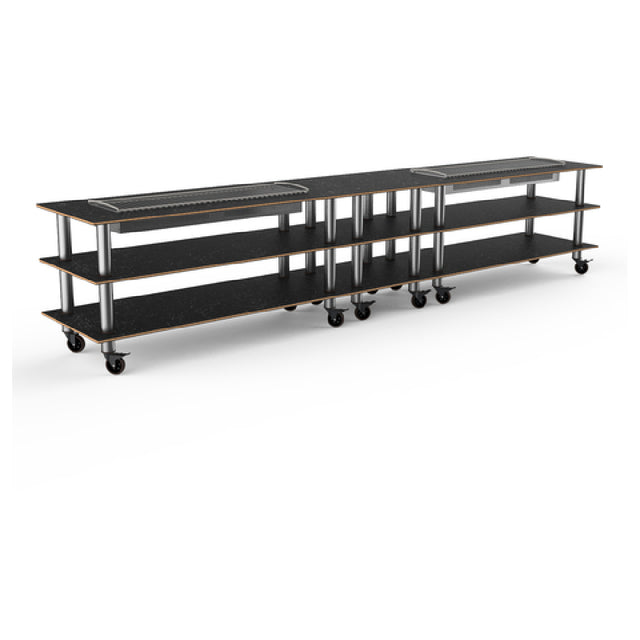 Steelite MGCMLD04MSXW Mogogo Buffet Solutions Modular Double Heat Buffet Table