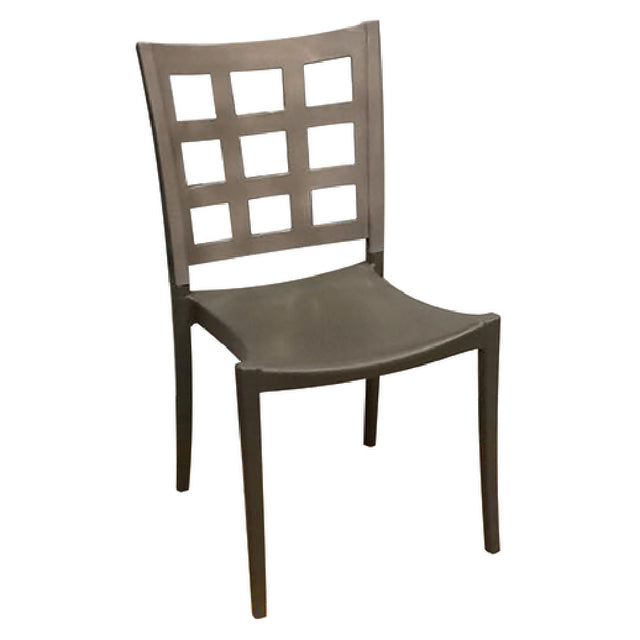 Grosfillex US647579 Plazza Stacking Side Chair Window Back Design Resin Seat And Frame