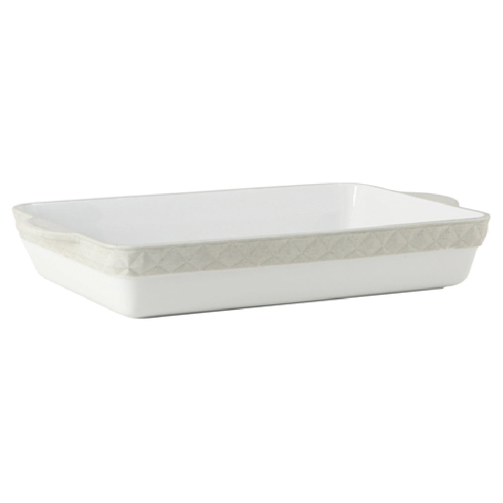 Tuxton EAU-201 Casserole Dish 6-1/4 Qt. 18-1/2"L X 11"W X 3"H (16-1/2"L Without Handle)