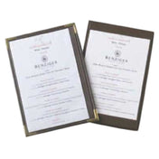 Menu Solutions RS33BD_BLACK-GOLD-CORNER Menu Board 4-1/4" X 14" Insert Single Panel With 2 Views
