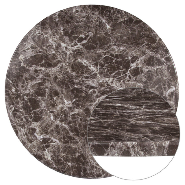 Flash Furniture XU-RD-42-MAR-GG 42" Round Gray Marble PVC Table Top [XU-RD-42-MAR-GG]