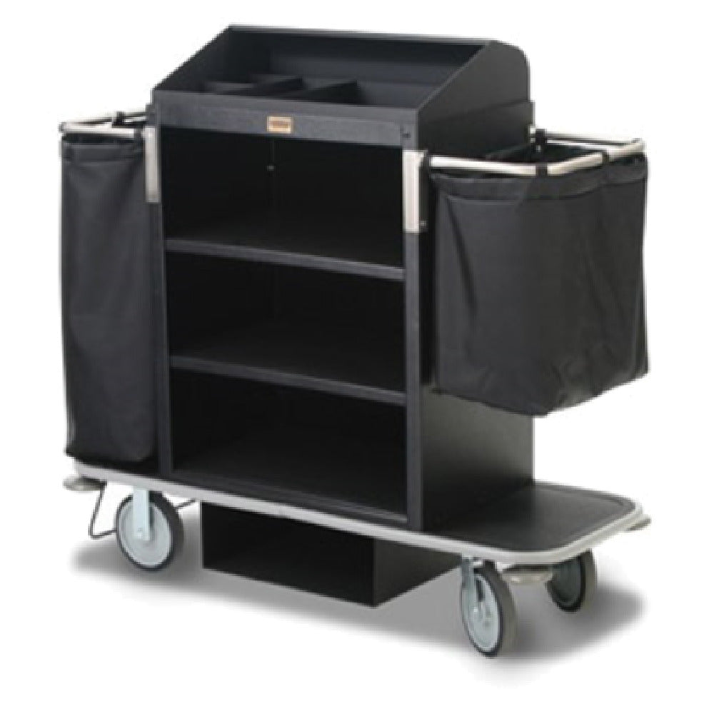 Forbes Industries 2220 Plastic Housekeeping Cart Three Shelves In A 30" W X 19" D X 36" H Cabinet