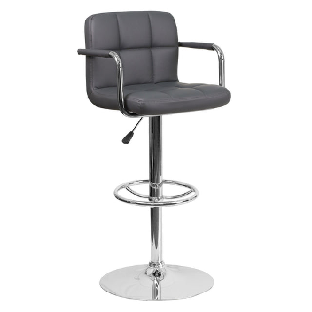 Flash Furniture CH-102029-GY-GG Swivel Bar Stool With Arms Adjustable Height