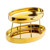 TableCraft Products 13452 - Two-Tiered Seafood Tower, 14-1/4"W X 9"D X 9-1/2"H, Gold Mirror