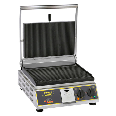 Equipex PANINI PREMIUM Roller Grill Panini Grill Cast Iron Grooved Top & Grooved Bottom Griddle Plates