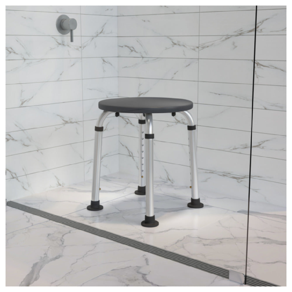 Flash Furniture DC-HY3400L-GRY-GG Hercules Series Shower Stool 14-1/4" To 21" Adjustable Height