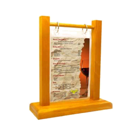 Menu Solutions WFTRO-B Table Tent Holds 5" X 7" Insert Flip Top With Nickel Rings