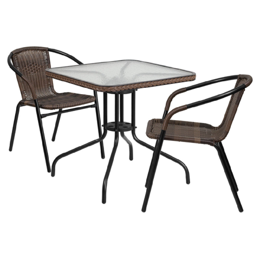 Flash Furniture TLH-073SQ-037BN2-GG Table & Chair Set Includes (1) 28"W X 28"D X 28"H Table