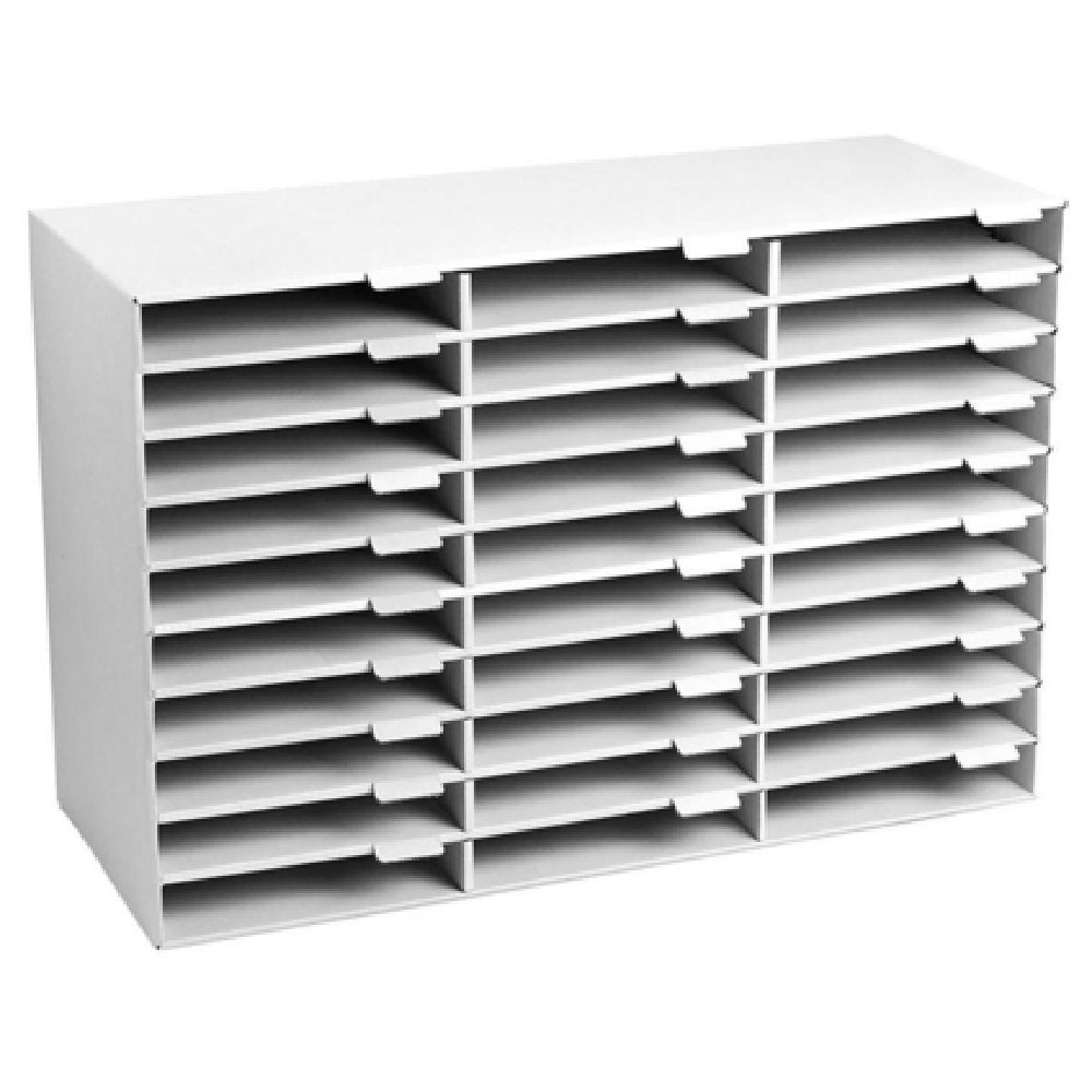 Alpine Industries ADI501-30-WHI Literature File Organizer 30 Compartment Cardboard