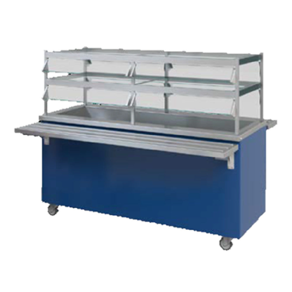 Dinex DXPR3CI Reflections Ice Cooled Mobile Food Unit 50"L X 30"W X 36"H 5" Deep 20-gauge Stainless Steel Cold Pan