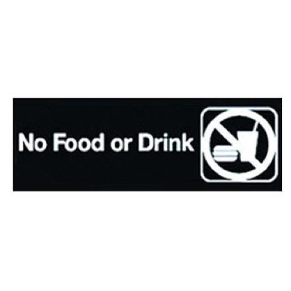 Winco SGN-333 Sign 9" X 3"H "No Food Or Drink"