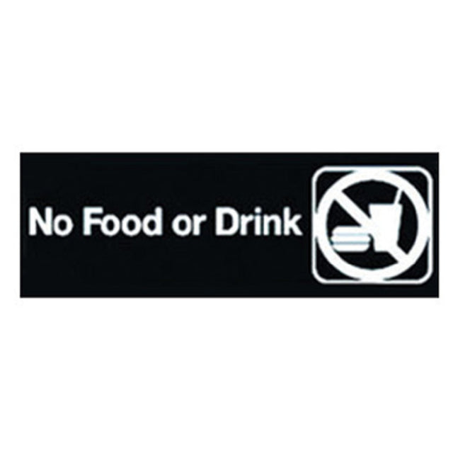 Winco SGN-333 Sign 9" X 3"H "No Food Or Drink"