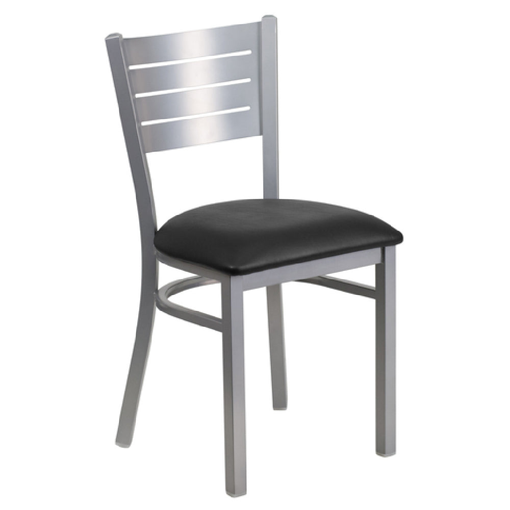 Flash Furniture XU-DG-60401-BLKV-GG Hercules Series Restaurant Chair Metal Cutout Slat Back