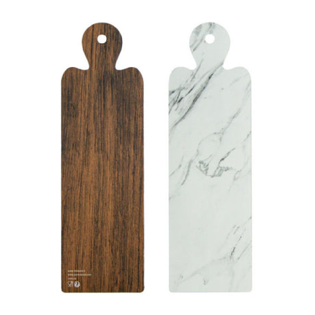 PacknWood 210PL929 - Double Face Marble/Wooden Planks For Mezze/Tapas, 11.6"L X 3.5"W