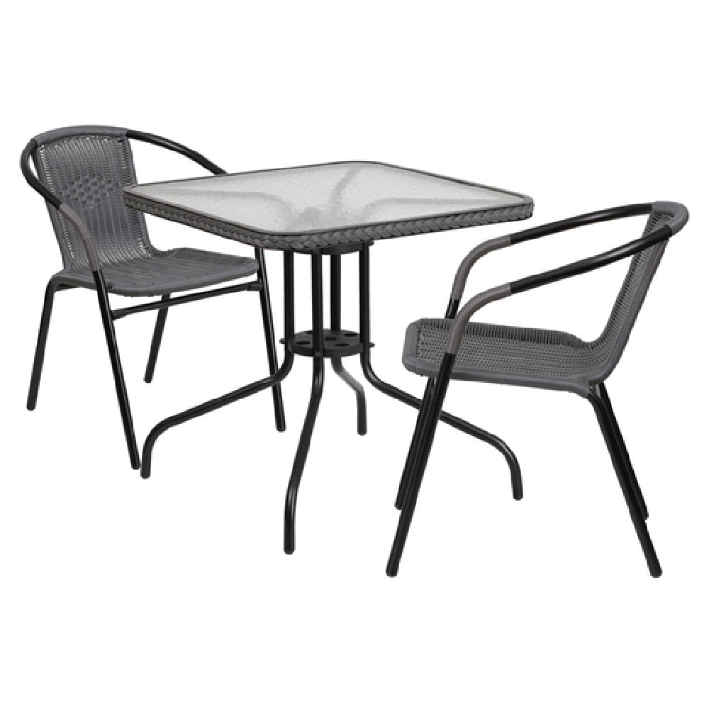 Flash Furniture TLH-073SQ-037GY2-GG Table & Chair Set Includes (1) 28"W X 28"D X 28"H Table