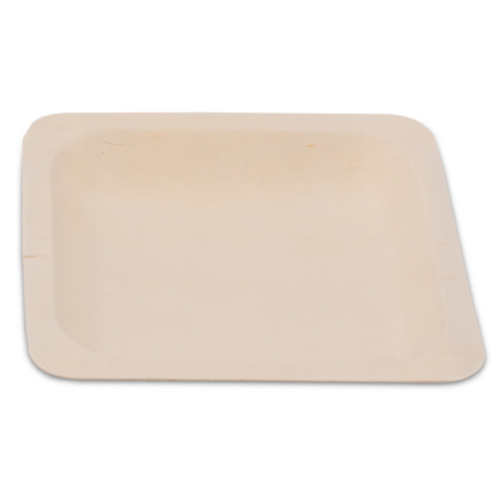 JB Prince RB330 5.5 Square Poplar Wood Plate 5.5"W X 0.5"H Poplar Natural Wood (50 Pack)