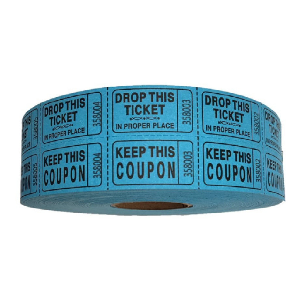 Royal Industries TIC RAF BLUE Ticket-Double Raffle Blue (2000) Tickets Per Roll (20 Roll Per Case)